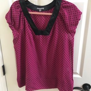 apt.9 Magenta and Black Polka Dot Top SizeXL
